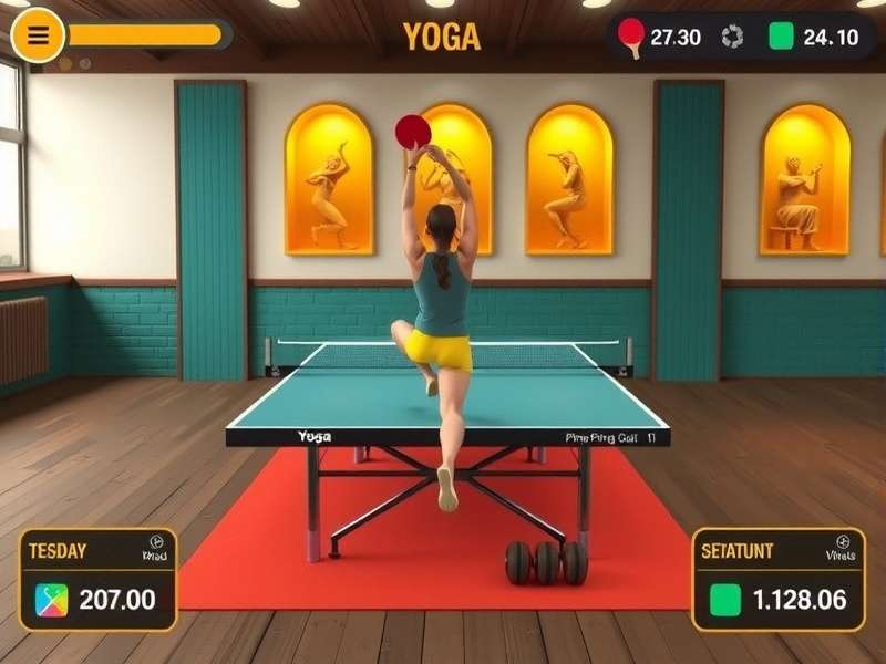 Yoga Ping Pong Guru yoga pose demonstration